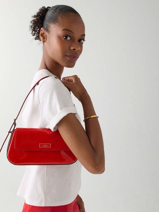 Bridget Shiny Leather Small Flap Shoulder | Kate Spade IT Kate Spade Bridget Shiny Leather Small Flap Shoulder